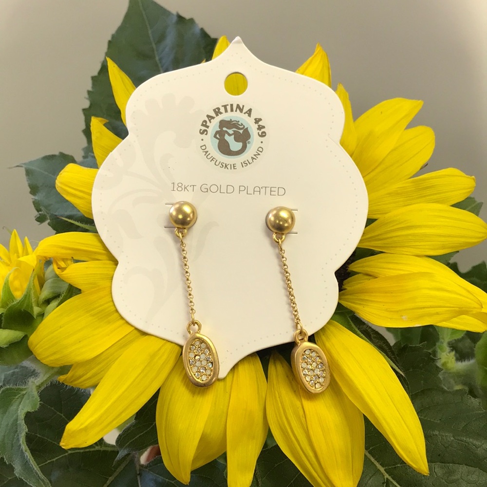 Oval Pave Swing Earrings